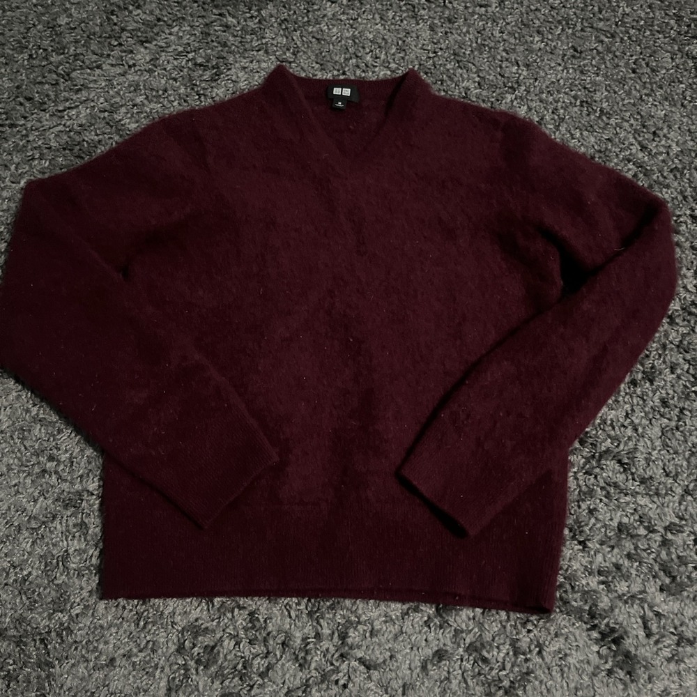 100% Cashmere‎ Burgundy Sweater For Yarn/crafts Project. Shrunken